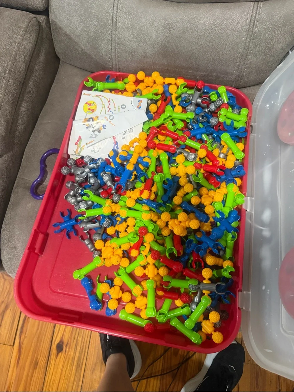Kids Toy Storage Case with Red Peg Playtop